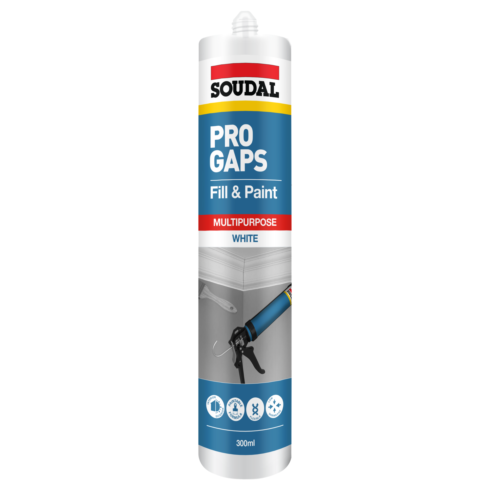 174920 Soudal Pro Gaps Fill & Paint 300ml White